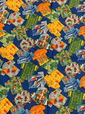 Vintage Hawaii Shirt Print Cotton Fabric